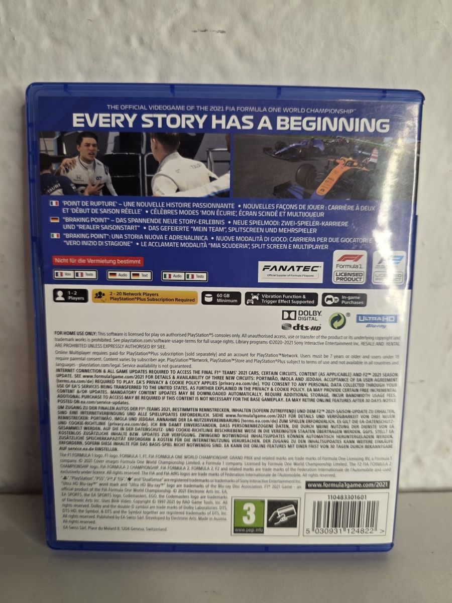 Sony Spiele: F1 2021 PS5 Game – Gebraucht aus Ehrendingen von bubulence 1
