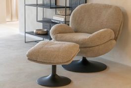 Sessel mit Hocker, Drehfuss, TOP** Sommer-Schnäppchen