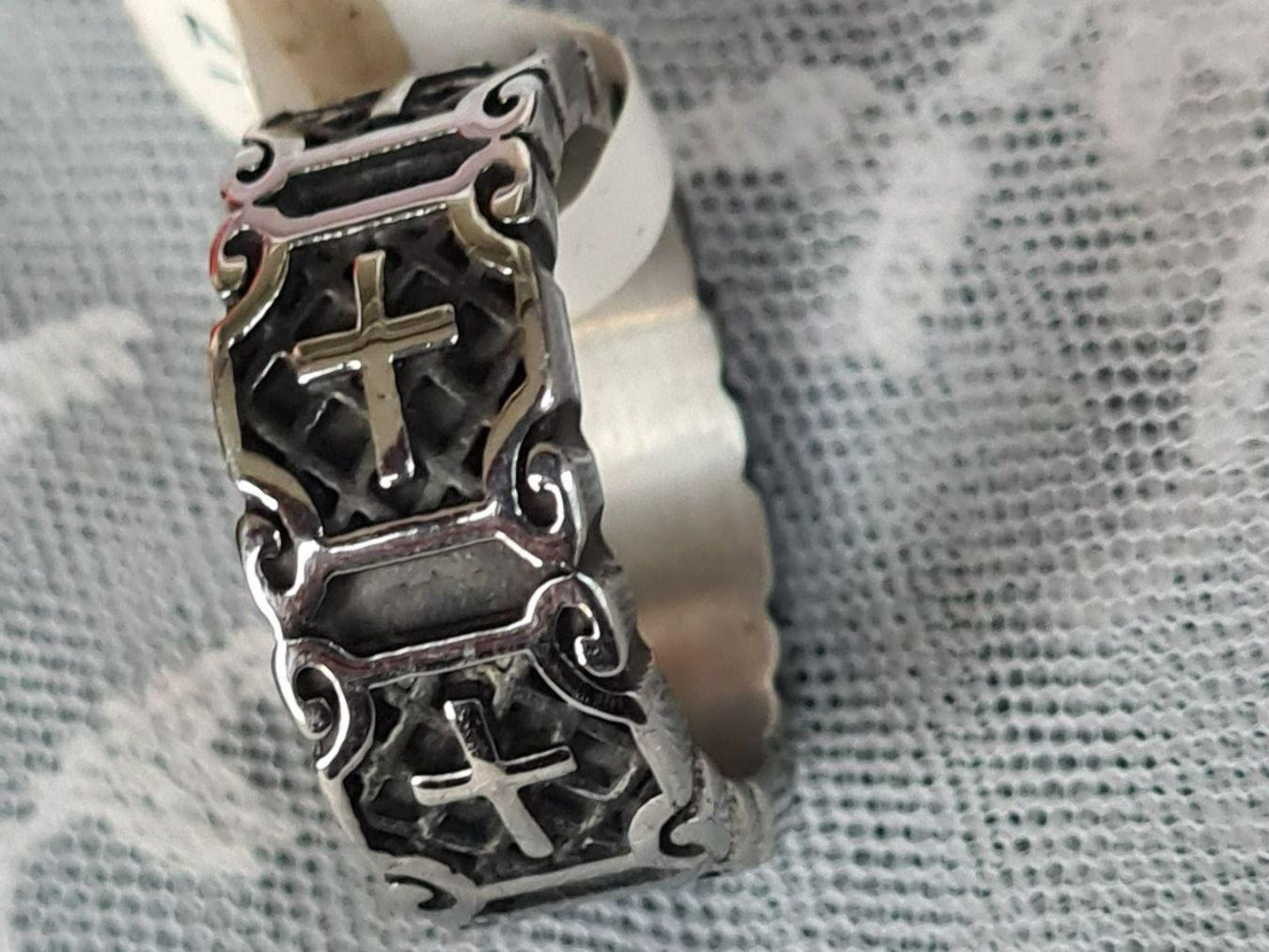 Anelli: HD, Bikerring, Statementringmit Kreuz in AISI216, Ring Gr.21 – Nuovo (secondo la descrizione) da Münchenbuchsee venduto da babilibern 2