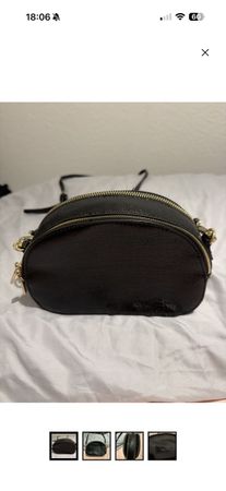 Sac bandoulière noir forme demi-lune état correct
