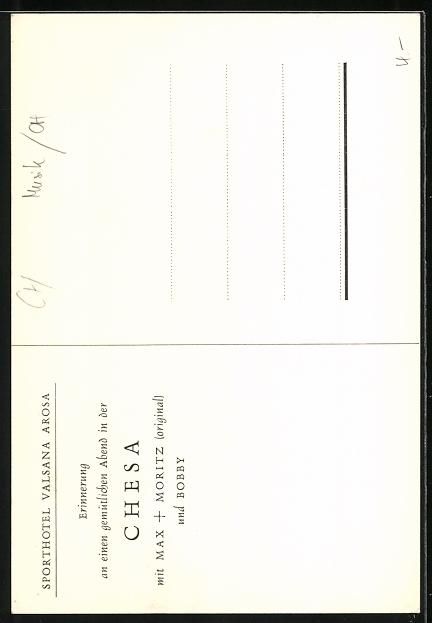 Cartes postales: Arosa, Musiker Max, Moritz und Bobby im  – D'occasion à Berlin par bartko-reher 1