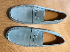 Les Mocassins Tropeziens, daim bleu clair taille 46 occasion