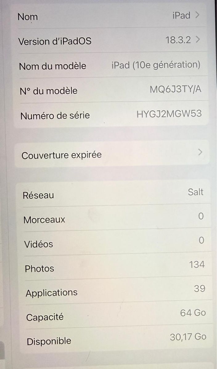 Apple Tablet PC: iPad 10e génération 64 Go  Cellular en bon état – Usato da Gland venduto da Vertigo2004 2