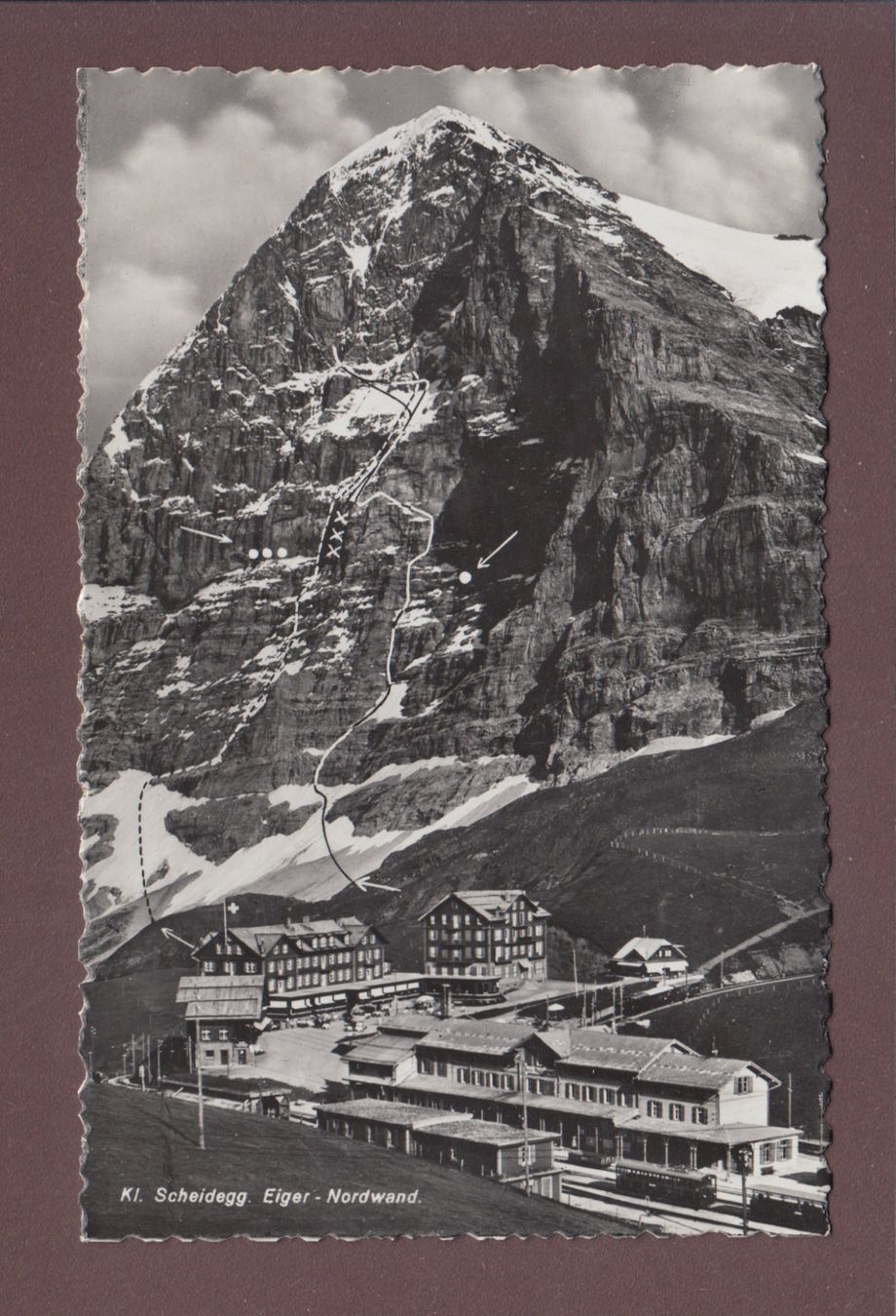 Cartoline postali: KLEINE SCHEIDEGG - Eiger Nordwand – Usato da Pully venduto da nicecards