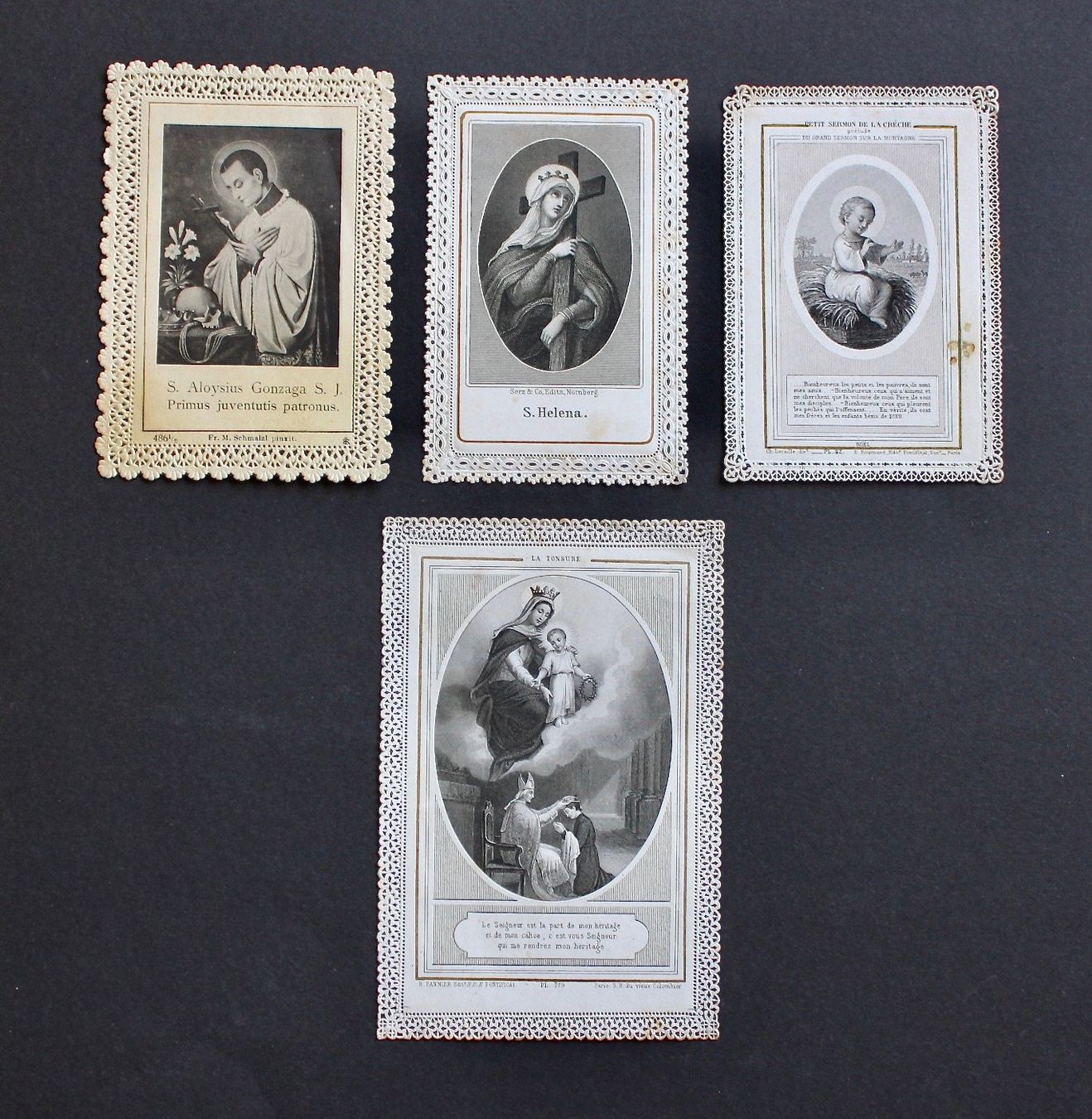 Incisioni: 4 ANDACHTSBILDER, SPITZENBILDER, UM 1900. – Usato da Grandcour venduto da Flowerstyle