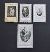 4 ANDACHTSBILDER, SPITZENBILDER, UM 1900.