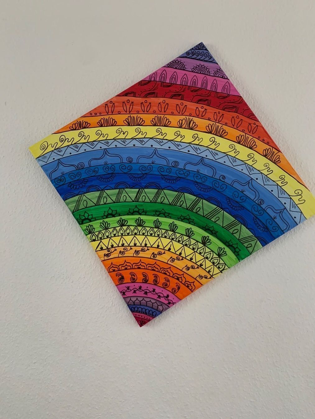 Dipinti: Rainbow Mandala Acrylbild **Unikat** – Nuovo e nell'imballaggio originale da Regensdorf venduto da Spyke55 2