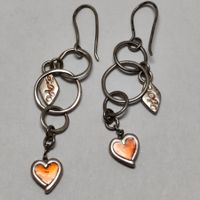 Boucles d'oreilles vintage argent 925 "Adore", maillons A1