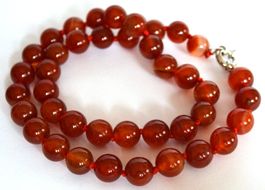 SALE KETTE STEINKETTE EDELSTEINKETTE ACHAT ROT KEIN GLAS!!