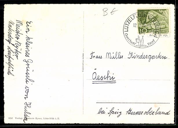 Cartoline postali: AK Lützelflüh i. E., Ort mit Kirche und Silo – Usato da Berlin venduto da bartko-reher 1