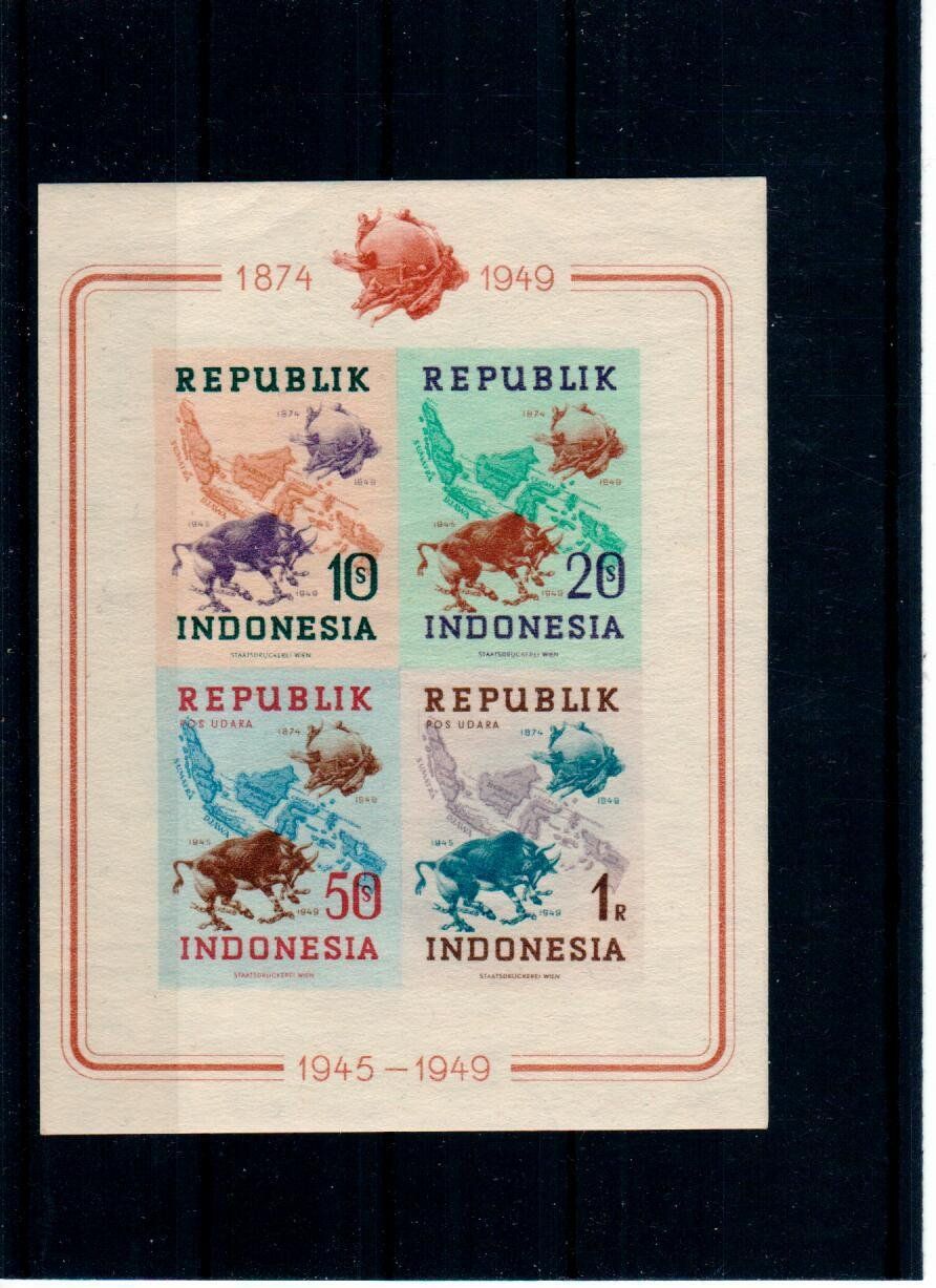 Tutti i francobolli: Block Indonesien 1949 ** – Usato da Wolhusen venduto da Curver9