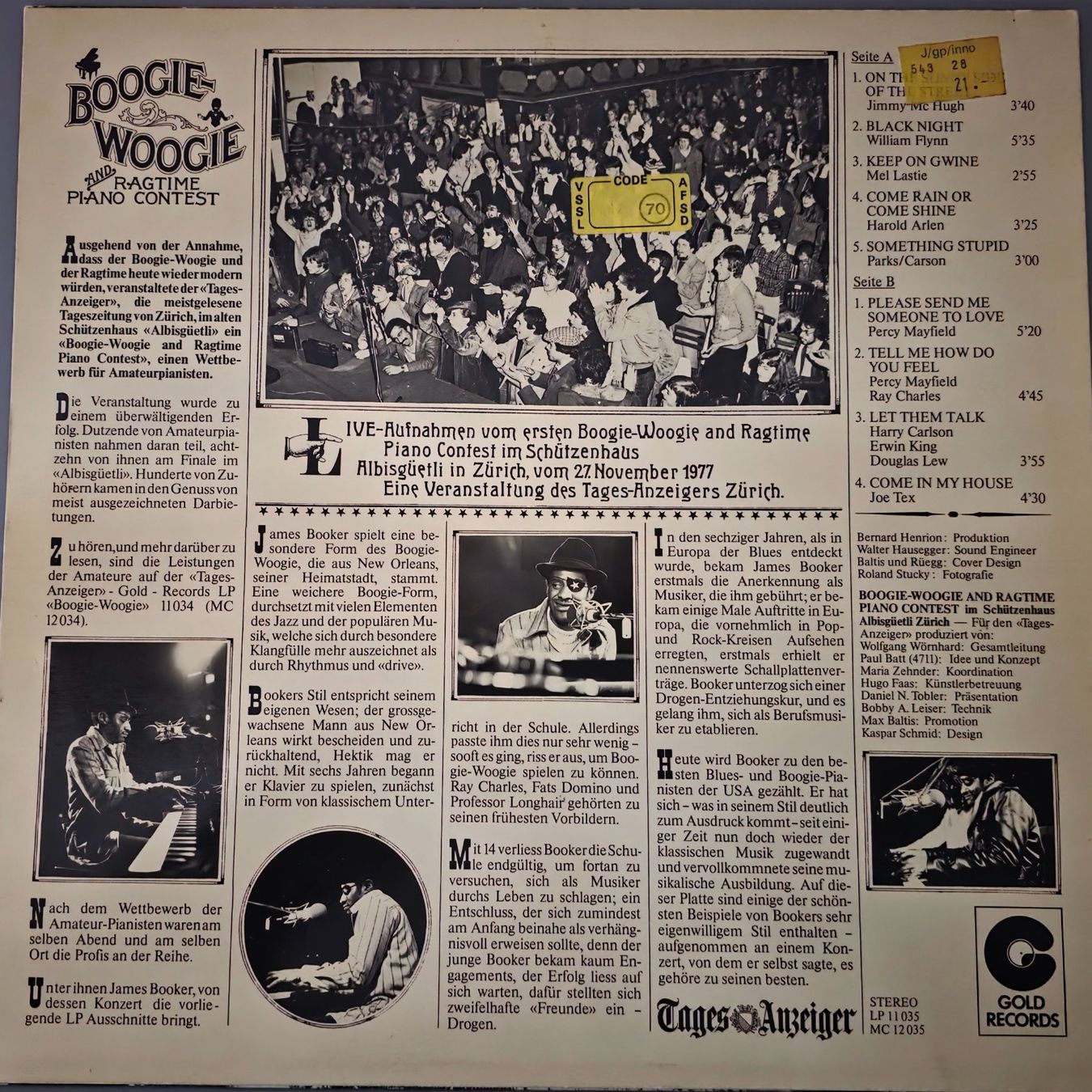Dischi in vinile: James Booker LP – Live! – Usato da Root venduto da atelier22 1