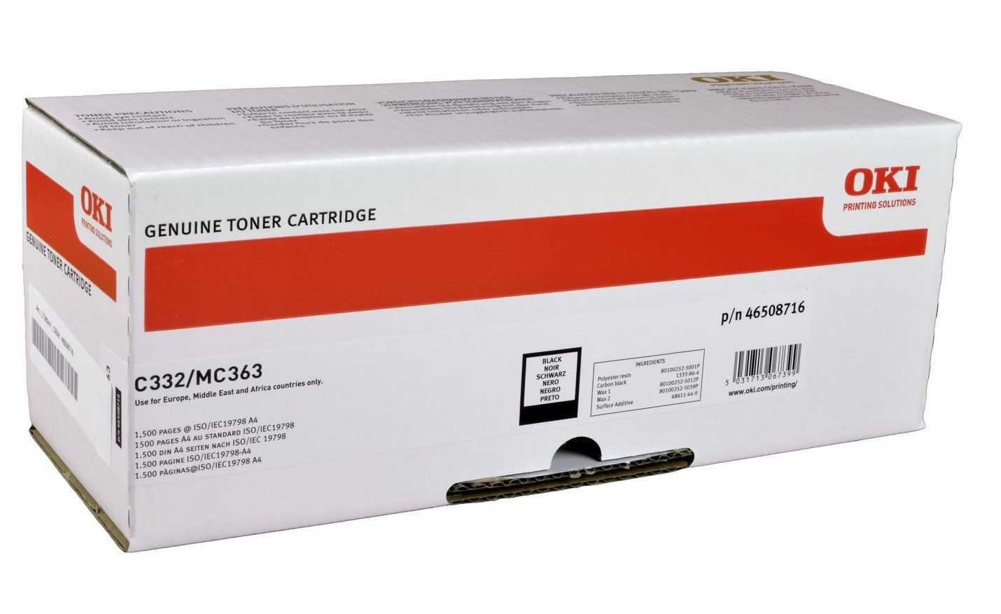 Oki Druckerpatronen & Toner: OKI C332, Oki C332DN, Oki MC363DN black Toner, 46508716 – Neu und originalverpackt aus Glattbrugg von copytron