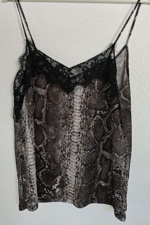 Zara Top, Gr. L, Schlangenmuster mit Spitze, Sommer!