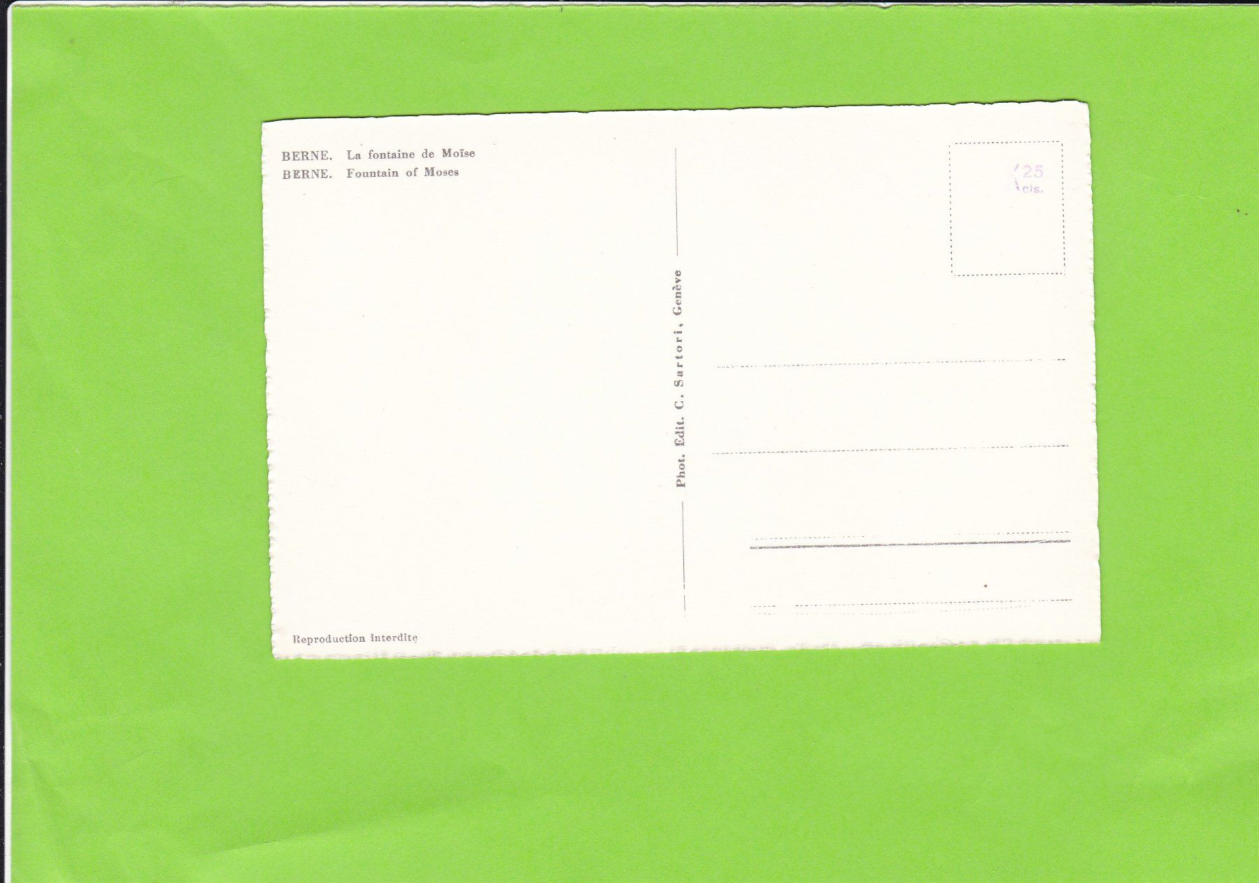Cartoline postali: Bern-Mosesbrunnen. Oldtimer – Usato da St. Peterzell venduto da neckertal 1