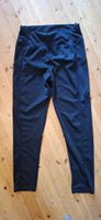 Schwarze Sport Leggings mit Taschen, Grösse xl