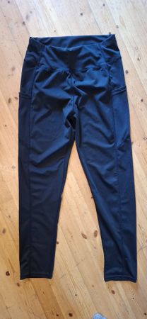 Schwarze Sport Leggings mit Taschen, Grösse xl 