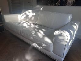 Ledersofa weiss 