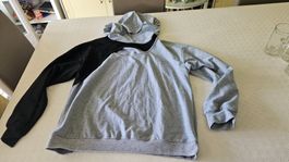 Felpa con cappuccio nero-grigio Shein tg.XL