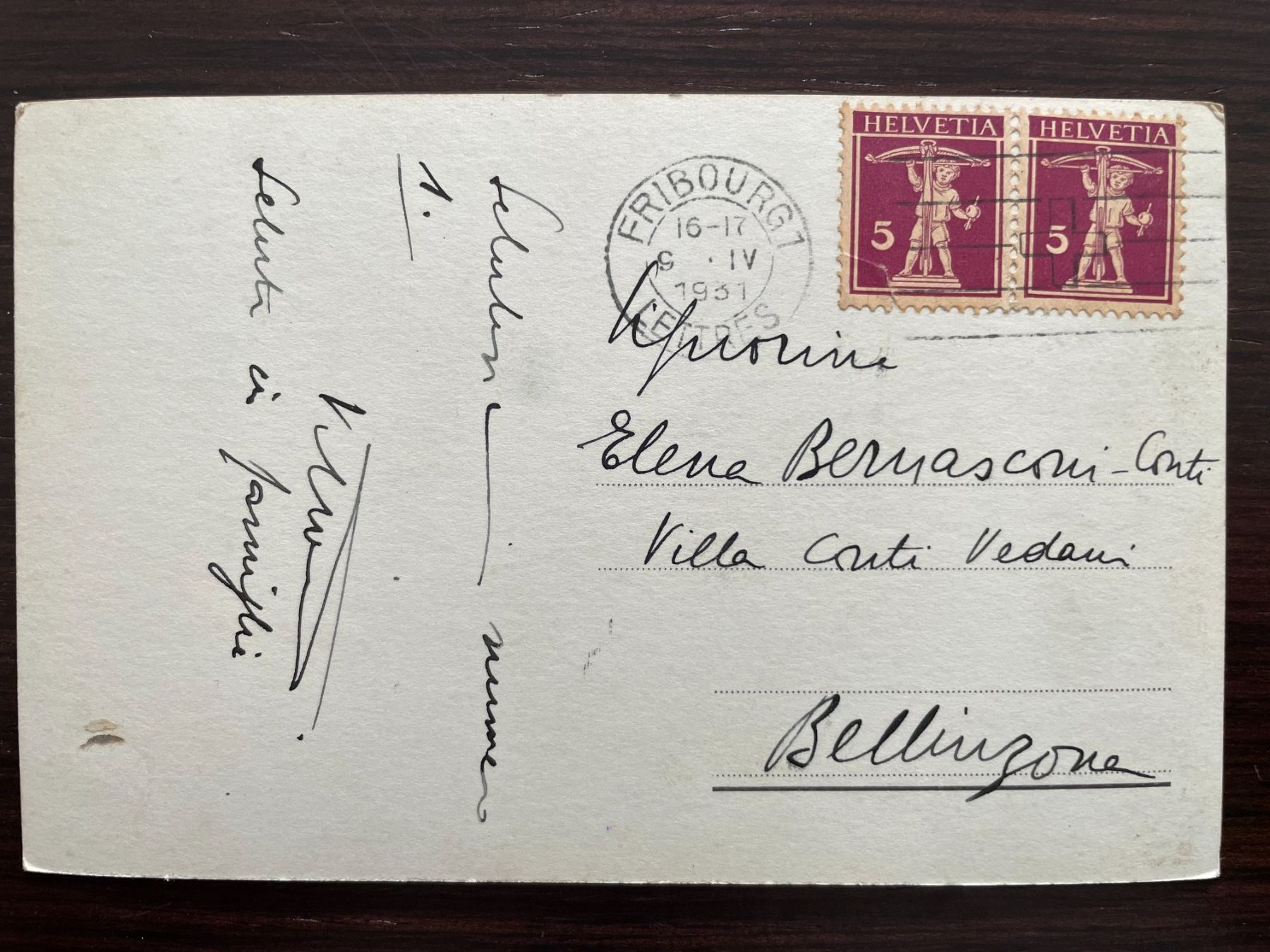 Cartoline postali: FRIBOURG La Sarine, 1931 – Usato da Wald ZH venduto da TLILEF 1