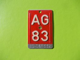 Velonummer / Fahrradnummer AG 83