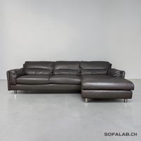 Ecksofa echtes Nubukleder, ein antiker Metallschirm