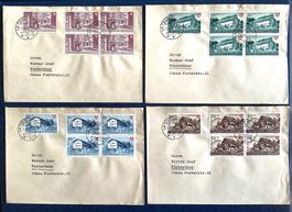 1949 - Pro Patria Satz auf 4 Briefe - Winterthur / I.VIII