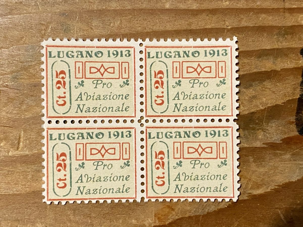 Tutti i francobolli: Flugpost 1913 Vorläufer IX Lugano Viererblock / Replika – Nuovo (secondo la descrizione) da Zürich venduto da TruudiT