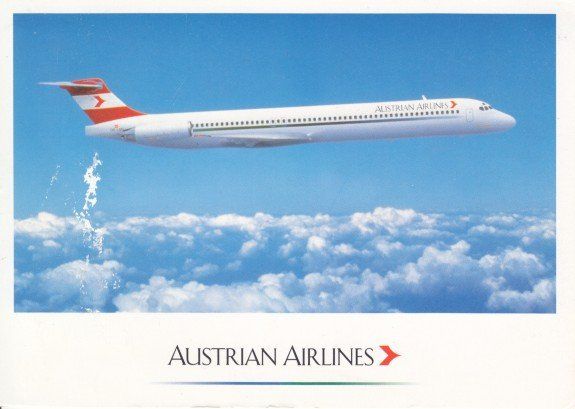 Ansichtskarten: MD-81, Austrian Airlines – Gebraucht aus Zuerich von OceanLinerPostcards
