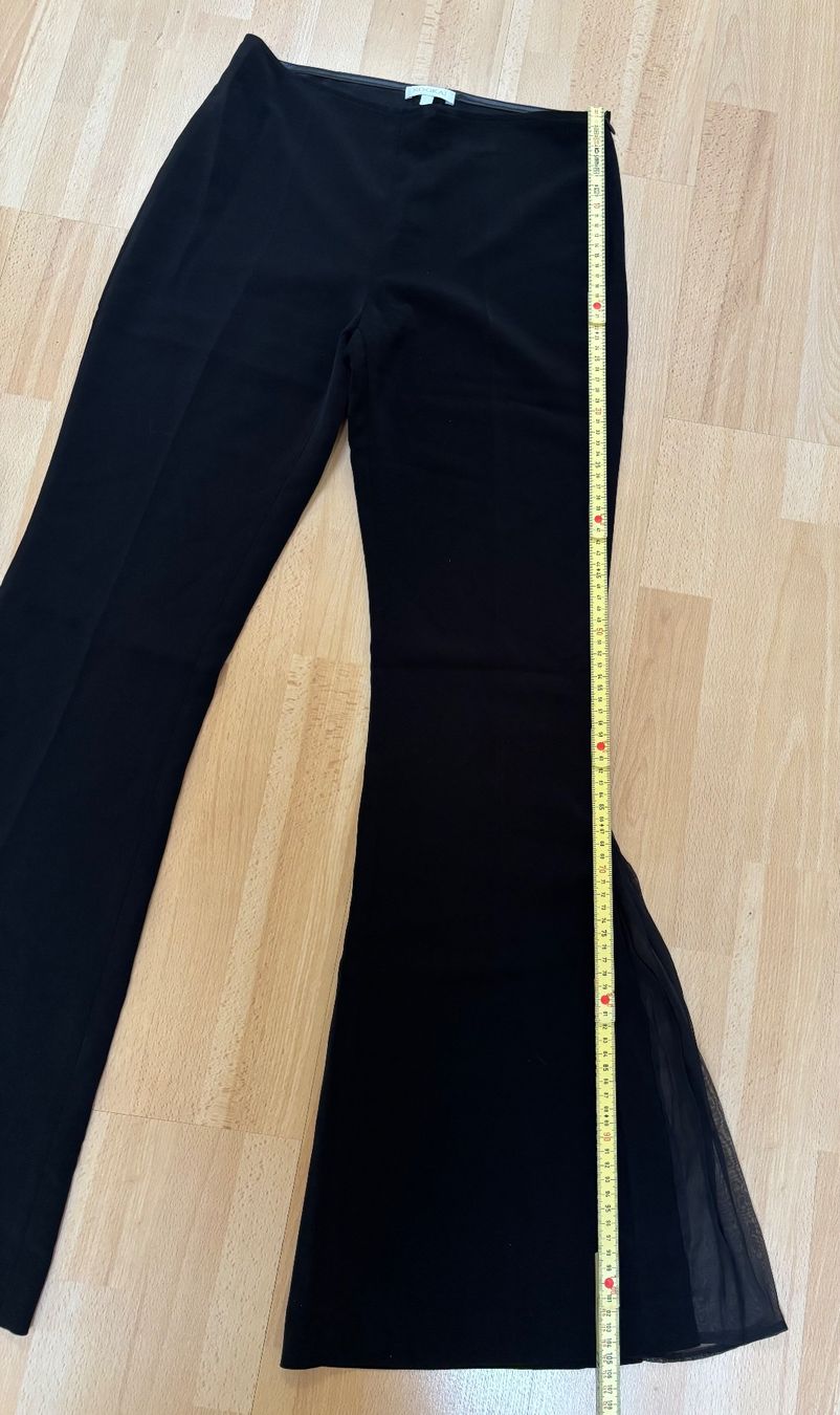 Kookai Pantaloni: Kookai - Schlaghose mit Chiffon-Einsatz - schwarz - Gr. 38 – Usato da Zofingen venduto da Justizia_01 5