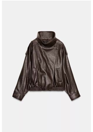 Braune Zara Jacke im Lederlook, Grösse XS -NEU