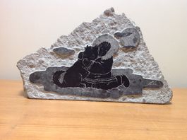 Eskimo Art  signiert - art inuit -  bas relief