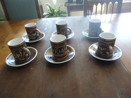 6 tasses à café vintage avec sous-tasses - Cinque Ports