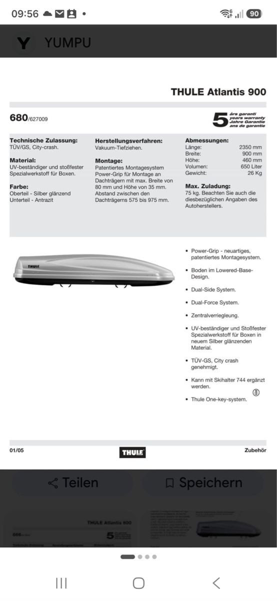Thule Dachboxen: Thule Dachbox 650L – Gebraucht aus Kesswil von Branca-01 7