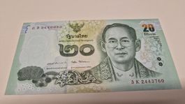 20 Baht Thailand 2008 Banknote guter Zustand