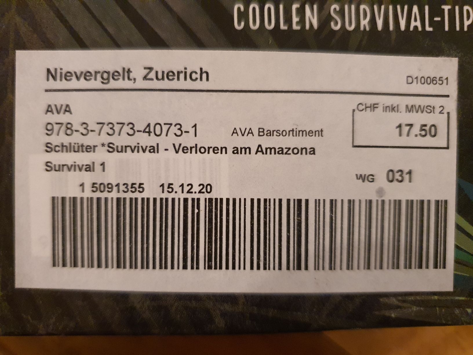 Libri: A.Schlüter - SURVIVAL Verloren am Amazonas – Usato da Zürich venduto da slvgen 3