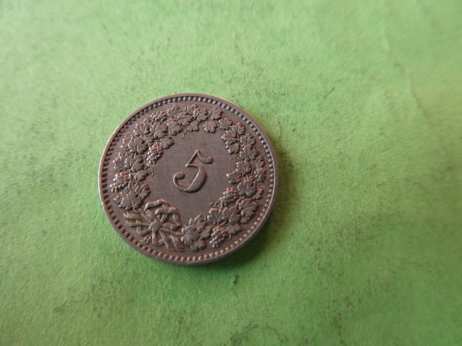 Alle Münzen: Schweiz 1892, 5 Rappen – Gebraucht aus Hinterforst von Rohusri 1