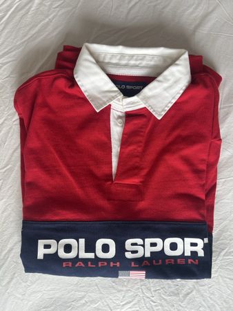 Polo Ralph Lauren Rugby Shirt Rot Blau