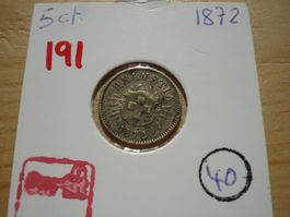 (191)  5 Rappen 1872