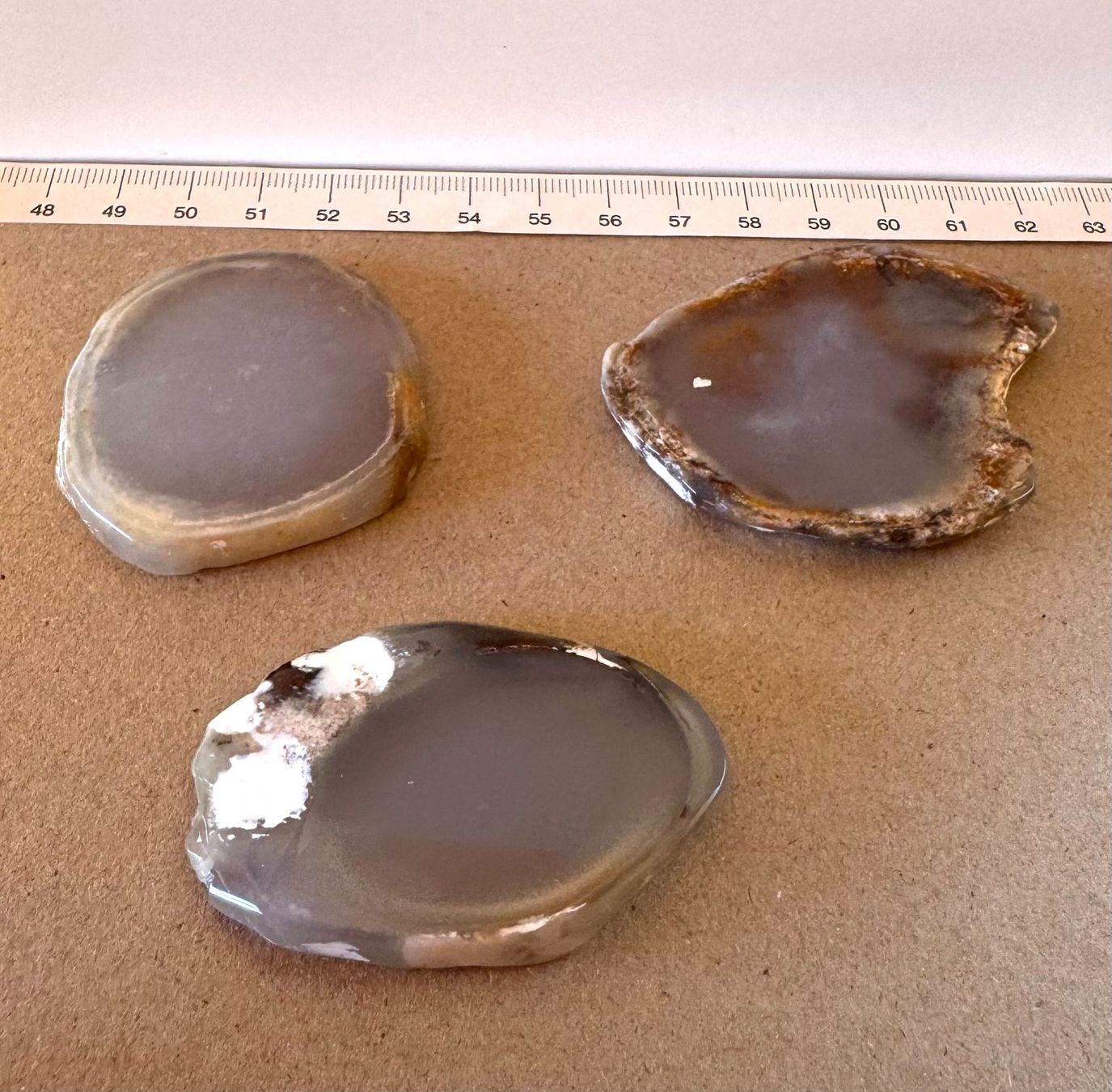 Edelsteine: Calzedon.    Scheiben  top Sammlung.  wunderschön poliert – Neu und originalverpackt aus Leuggern von gemshow 3