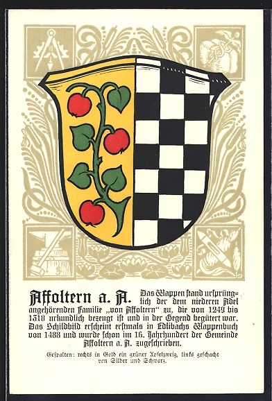 Ansichtskarten: Affoltern a. A., Wappen gespalten: recht – Gebraucht aus Berlin von bartko-reher