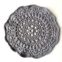 Serviette hellgrau 22 cm Handarbeit 