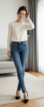 Stylische Glitzerjeans Grösse 38
