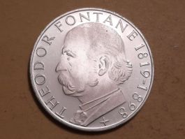 Deutschland 5 Mark "Theodor Fontane" 1969 G Silber