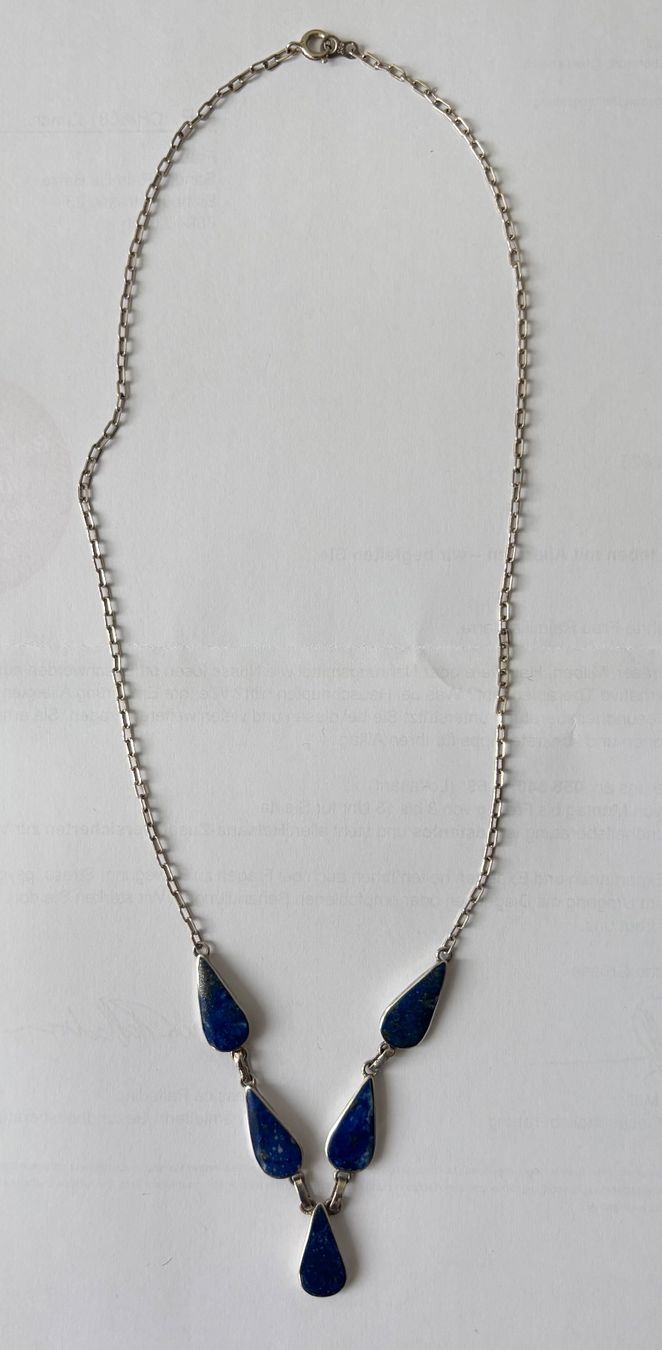 Catenine: Handgefertigte Collier Halskette aus Silber mit Lapislazuli. – Nuovo (secondo la descrizione) da Zürich venduto da rai_n6pg