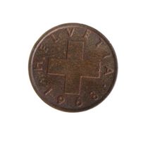 MONETA SVIZZERA 1 centesimo 1968 usata - circolata Rame