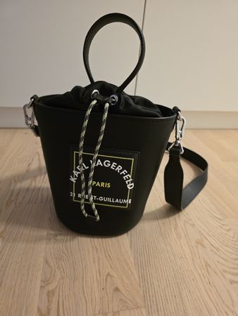 Karl Lagerfeld Paris Beuteltasche - Wie neu! Schwarz, Leder