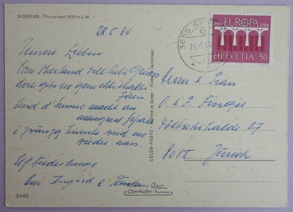 Cartoline postali: Sigriswil (Thunersee) 800 m ü.M. – Usato da Fétigny venduto da Billy2miny 1