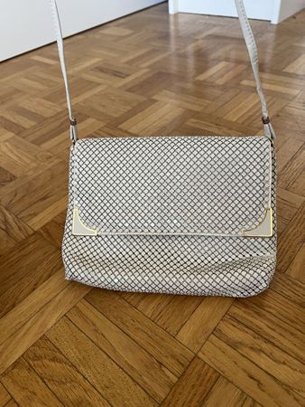 Elegante Damenhandtasche Vintage Weiss pailetten strass