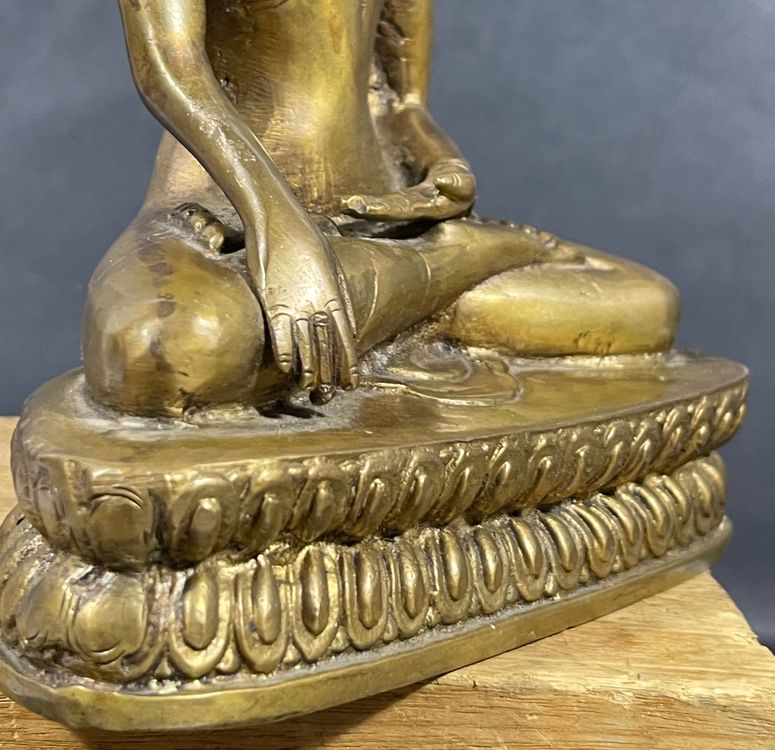 Alte Sitzender Buddha Skulptur Aus Bronze | Kaufen Auf Ricardo